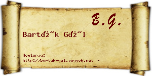 Barták Gál névjegykártya